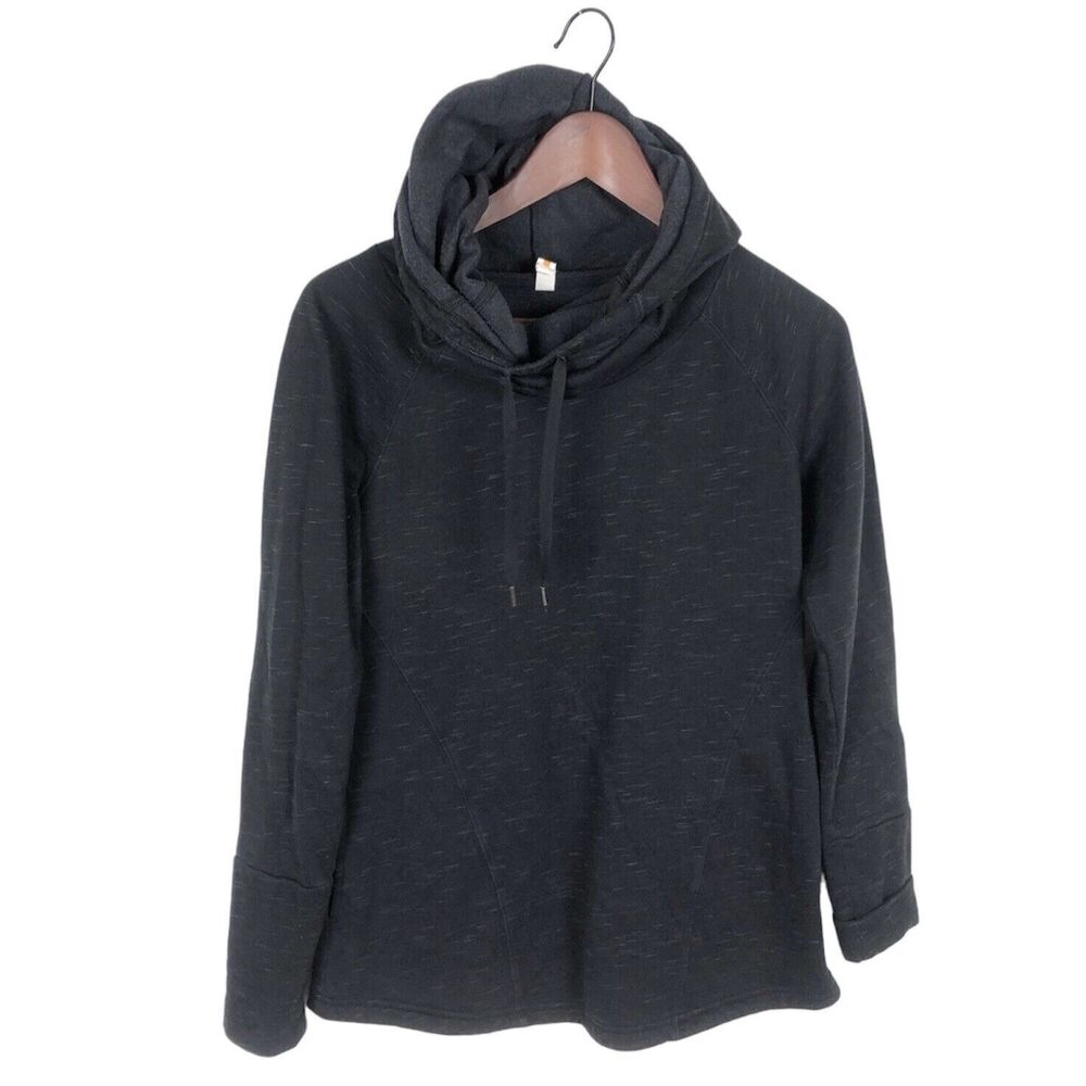 Lucy Black Heather Cowl Neck Hooded Sweatshirt Women's Size Small